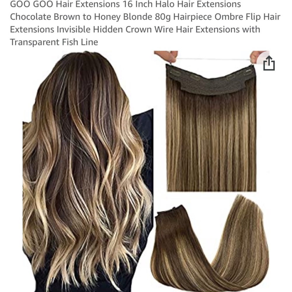 Halo human hair extensions